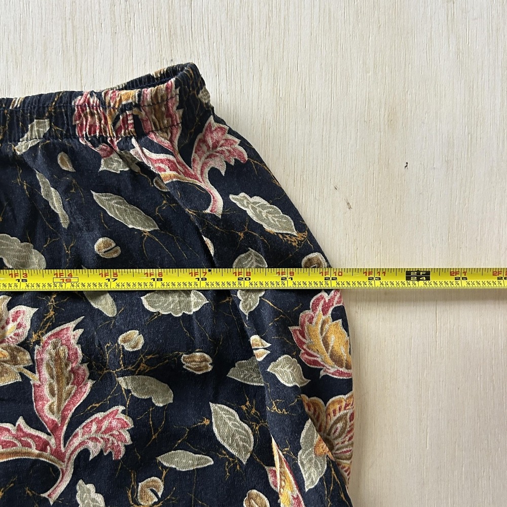 My Pieces Woman Skirt Womens Large Navy Floral A-Line Midi Elastic Waist Casual - Picture 5 of 6